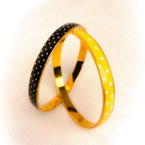 2 Polka Dotted Bangle Bracelets